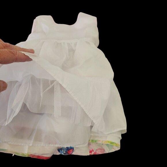 Wonder Nation Toddler Floral Sundress 18Mo Layered Petticoat White Pink Poly - Picture 2 of 11